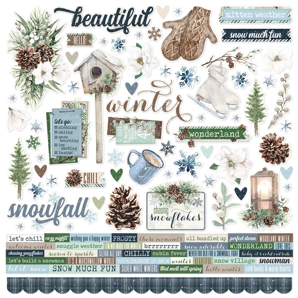 Simple Stories Simple Vintage Fresh Snow 12"X12" Cardstock Stickers (23702)