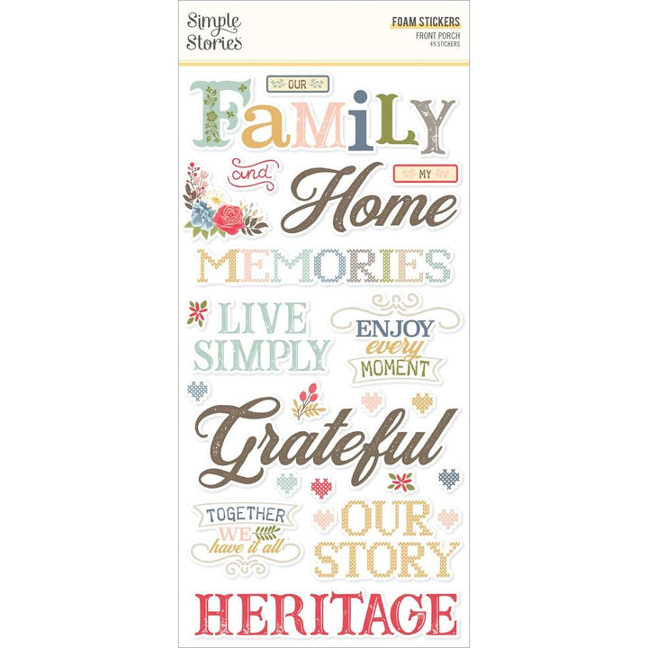 Simple Stories Front Porch Foam Stickers, 49/Pkg (23827)