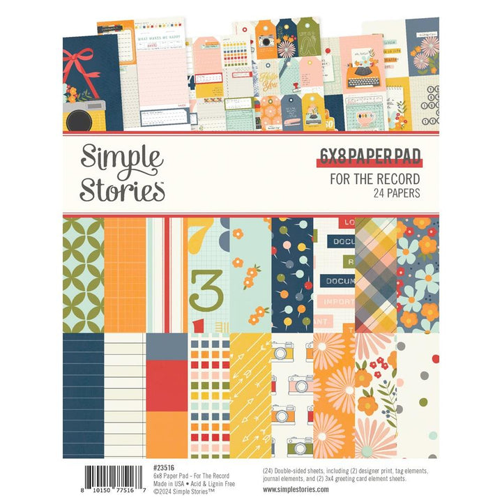 Simple Stories For The Record 6"X8" Double-Sided Paper Pad, 24/Pkg (23516)