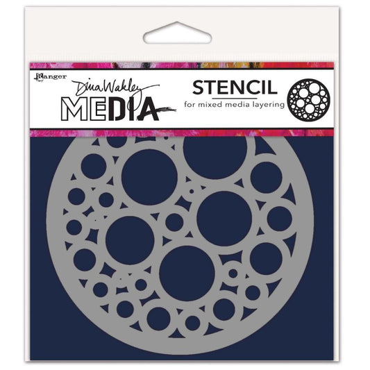 Dina Wakley 5"X5" Media Stencils: Bubbles Coaster (MDSN1GJ32)