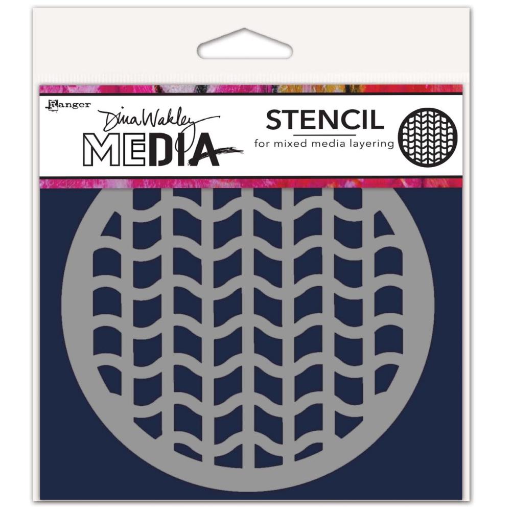 Dina Wakley 5"X5" Media Stencils: Tire Tracks Coaster (MDSN1GJ34)