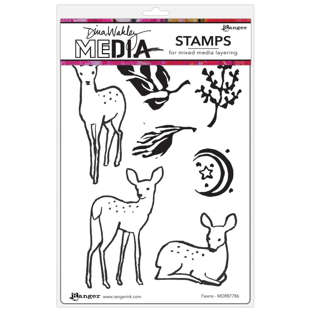 Dina Wakley 6"X9" Media Cling Stamps: Fawns (MDR1GJ35)