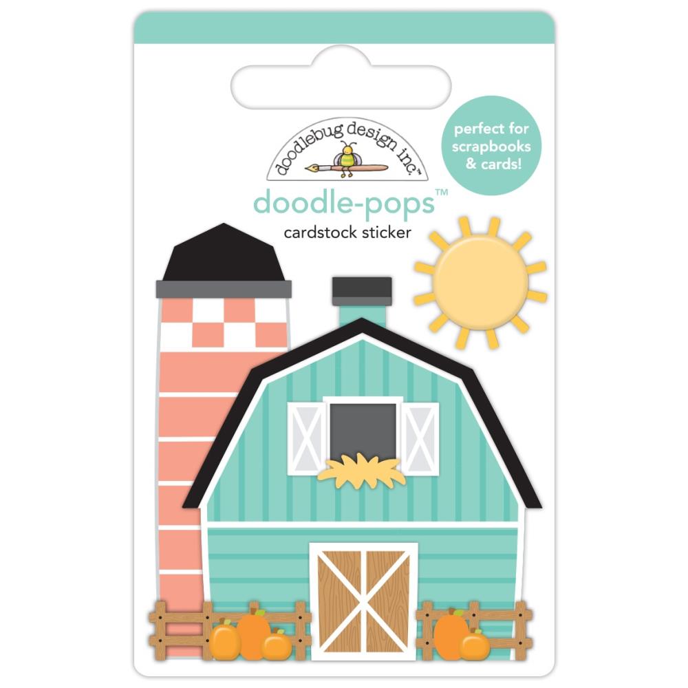 Doodlebug Doodle-Pops 3D Farmhouse Sticker: Barn In The USA (8624)