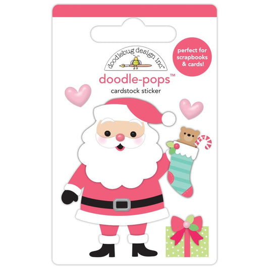 Doodlebug Doodle-Pops Tinsel Time 3D Stickers: Jolly St. Nick (8727)