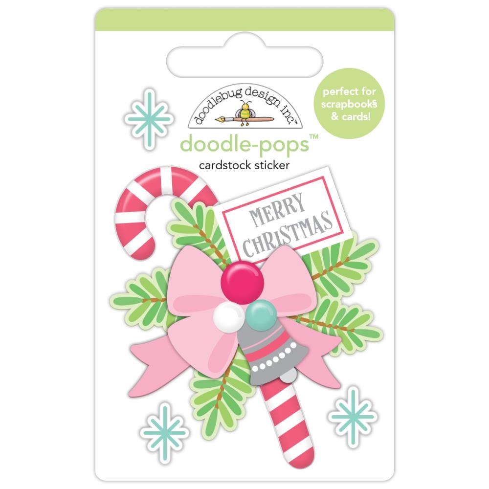 Doodlebug Doodle-Pops Tinsel Time 3D Stickers: Merry Christmas (8729)