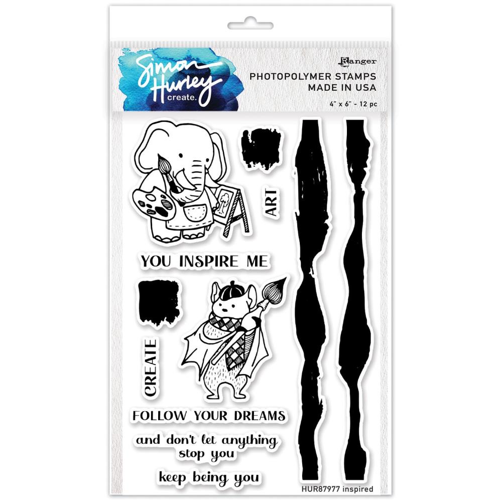 Simon Hurley Create 4"X6" Photopolymer Stamp: Inspired (5A002HQ21GK8X)