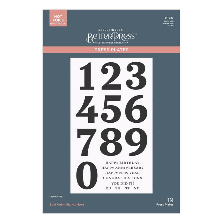 Spellbinders The Color Mix Celebrations Press Plates: Bold Color Mix Numbers (5A002HXF1GKHC)