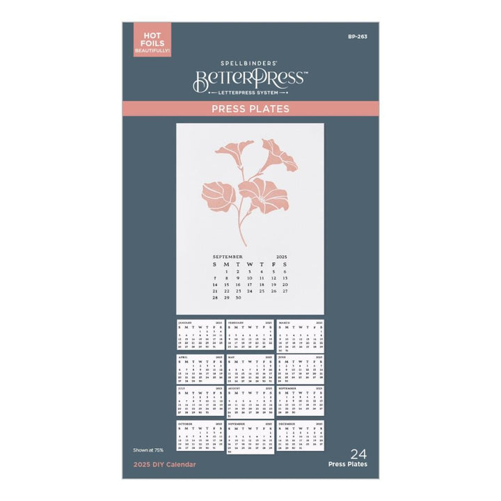 Spellbinders Florals Through The Year Press Plates: 2025 DIY Calendar (5A002HXL1GKH5)