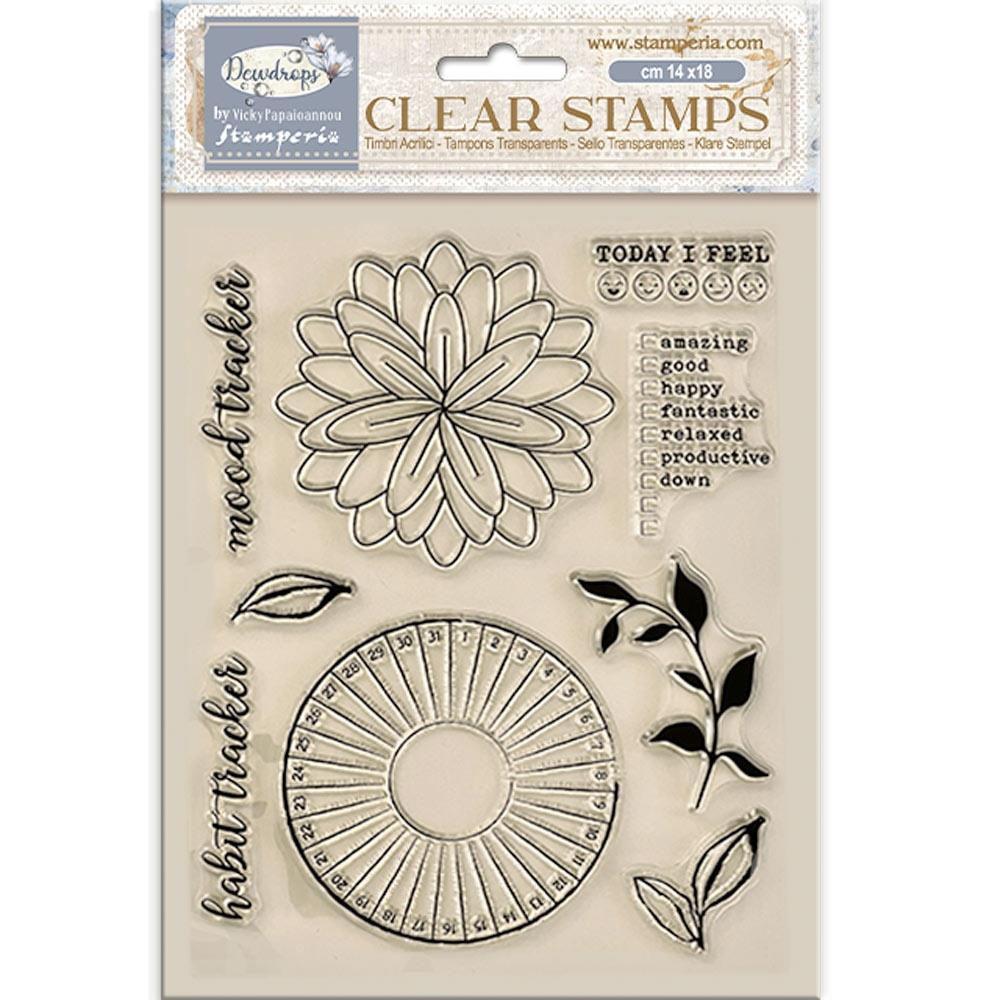 Stamperia Create Happiness Dewdrops Clear Stamps: Habit Tracker (WTK205)