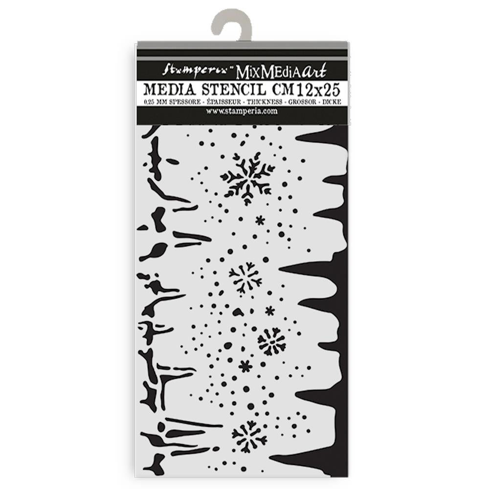 Stamperia Create Happiness Dewdrops 4.72"X9.84" Stencil: Snowflakes And Ice (KSTDL109)