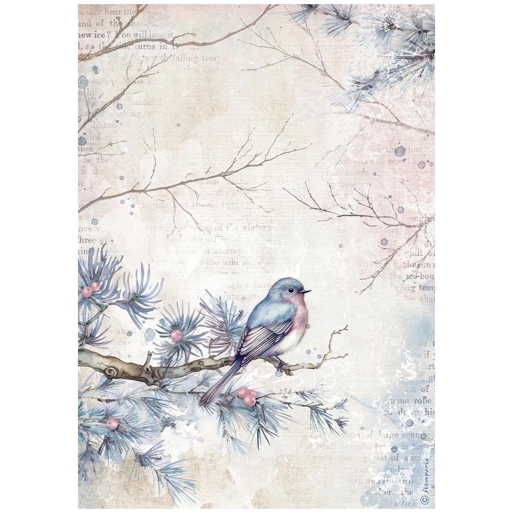 Stamperia Create Happiness Dewdrops A4 Rice Paper Sheet: Bird (DFSA4973)