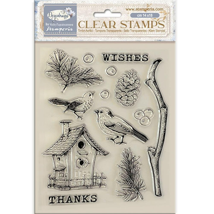 Stamperia Create Happiness Dewdrops Clear Stamps: Nest Bird (WTK206)