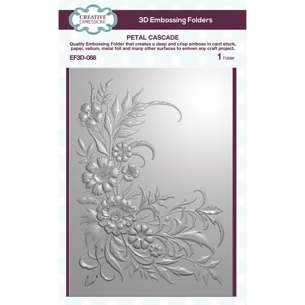 Creative Expressions 5"X7" 3D Embossing Folder: Petal Cascade (EF3D088)