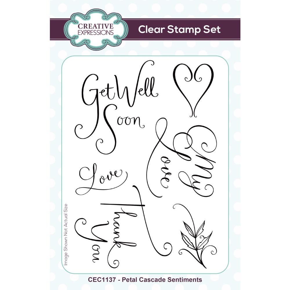 Creative Expressions 6"X4" Clear Stamp Set: Petal Cascade Sentiments (CEC1137)