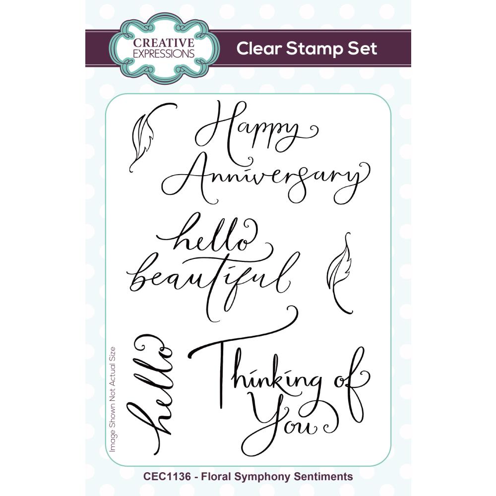 Creative Expressions 6"X4" Clear Stamp Set: Floral Symphony Sentiments (CEC1136)