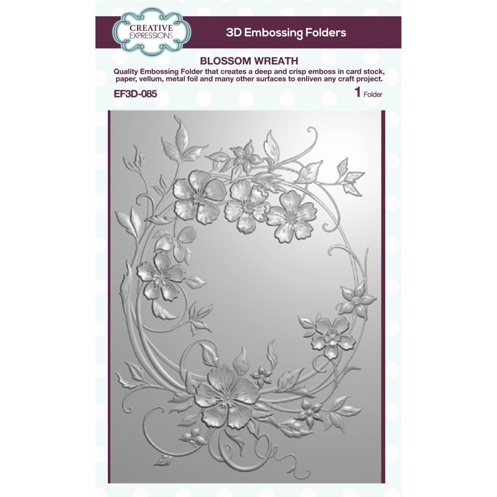 Creative Expressions 5"X7" 3D Embossing Folder: Blossom Wreath (EF3D085)