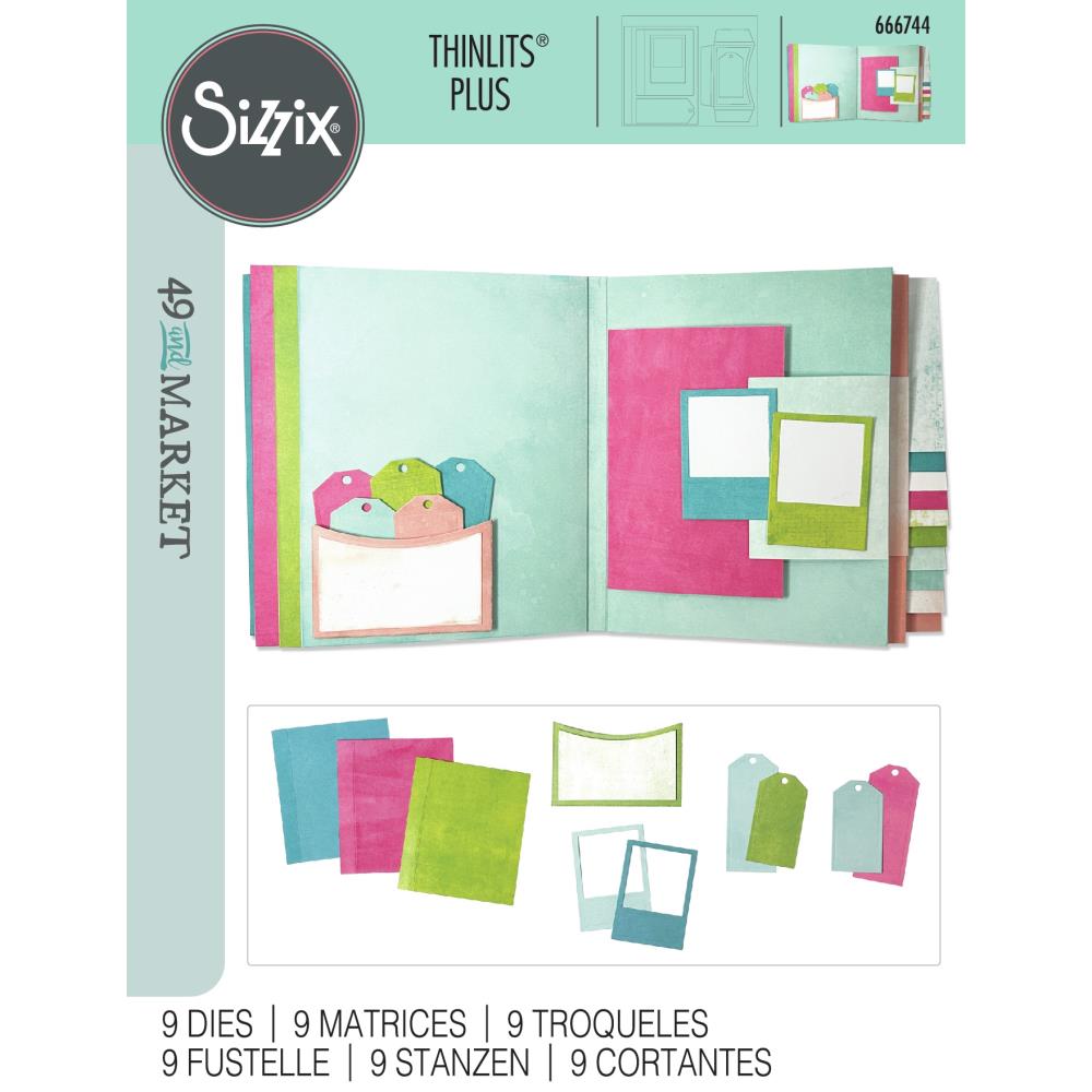 Sizzix Thinlits Die Set: Journal Essential Pages, 9/Pkg, By 49 And Market (666744)