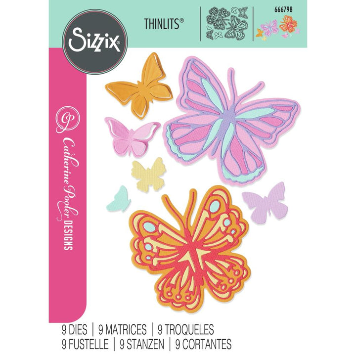 Sizzix Thinlits Die Set: Spring Wings, 9/Pkg, By Catherine Pooler (666798)