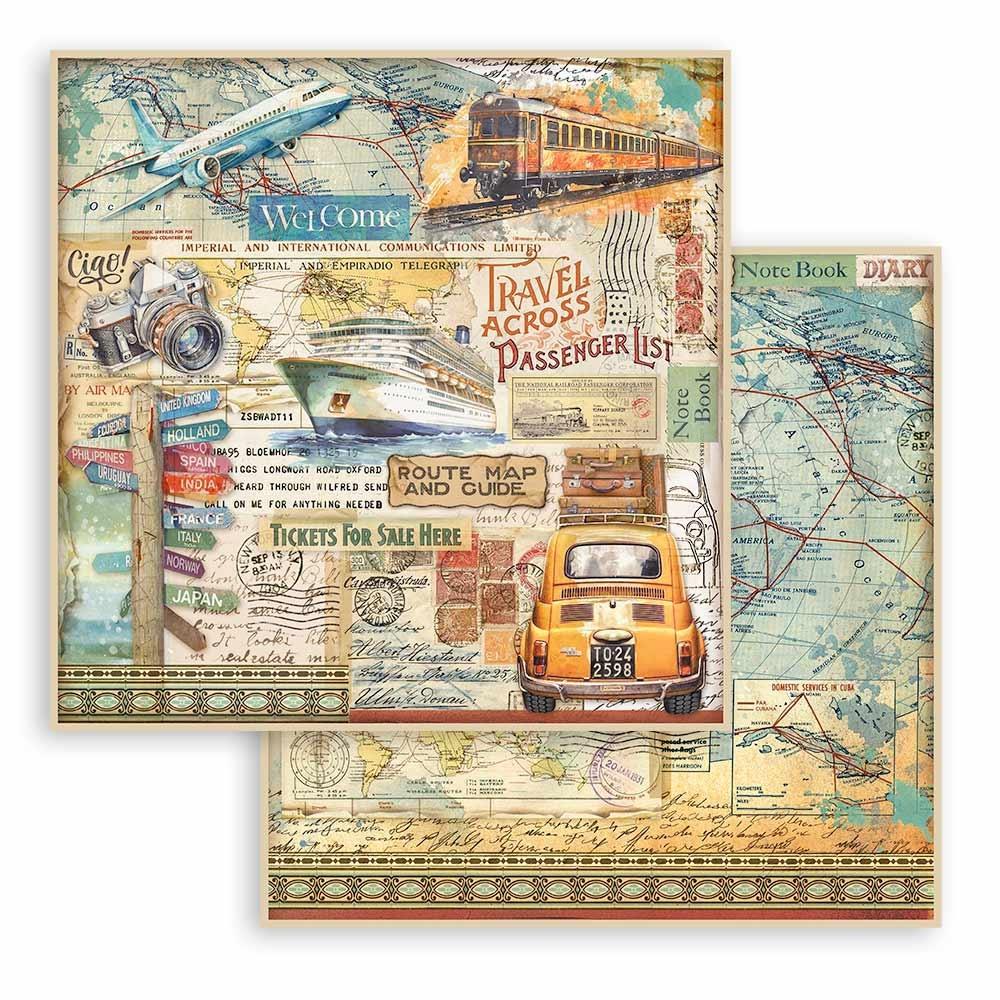 Stamperia Art Of Travelling 12"X12" Double-Sided Cardstock: Car (SBB1039)