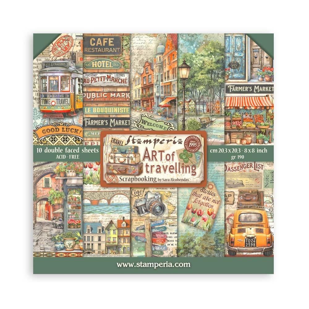 Stamperia Art Of Travelling 8"X8" Double-Sided Paper Pad, 10/Pkg (SBBS120)