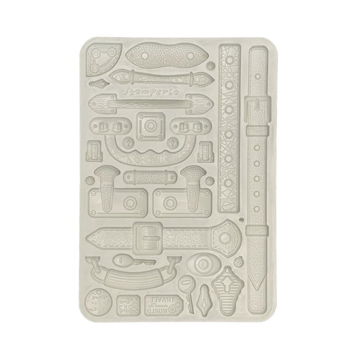 Stamperia Art Of Travelling A5 Silicone Mold: Belts And Handles (KACMA548)