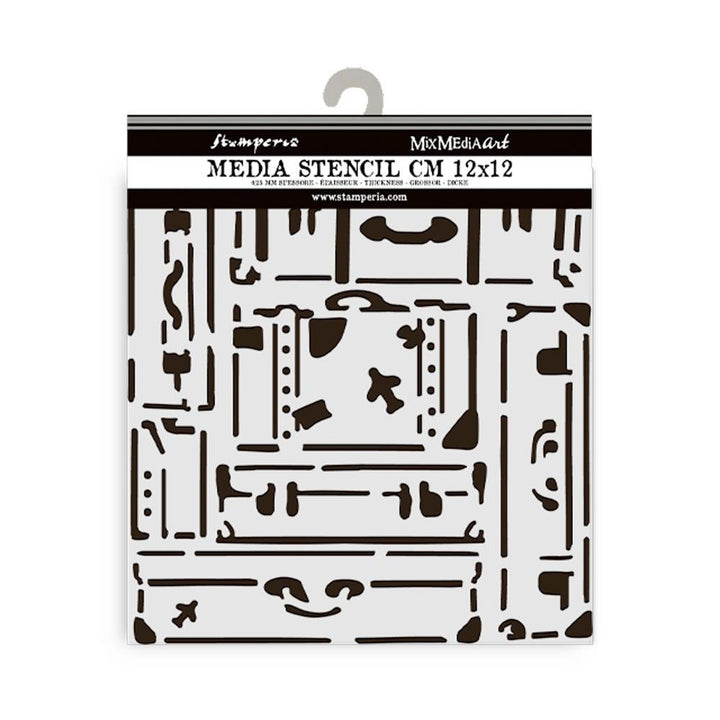 Stamperia Art Of Travelling 4.72"X 4.72" Stencil: Suitcases (KSTDS05)