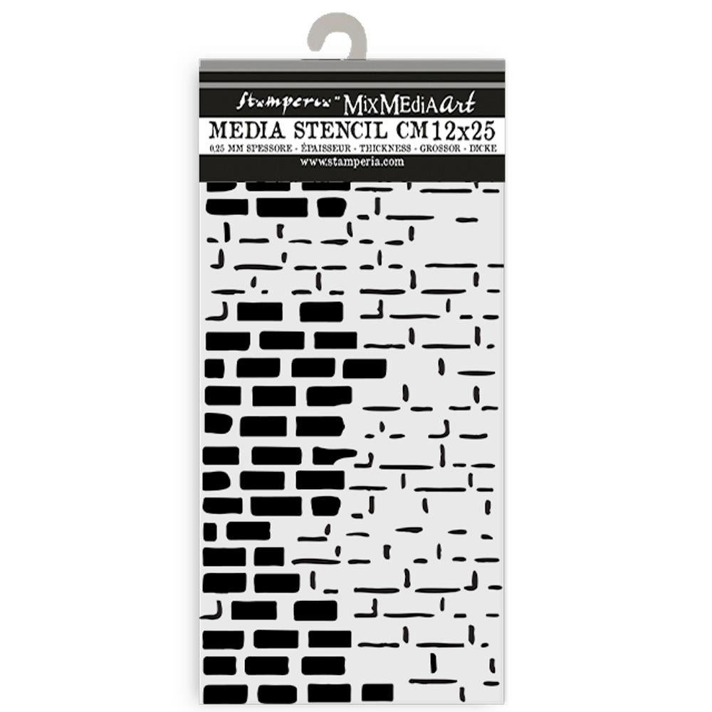 Stamperia Art Of Travelling 4.72"X9.84" Stencil: Bricks (KSTDL110)