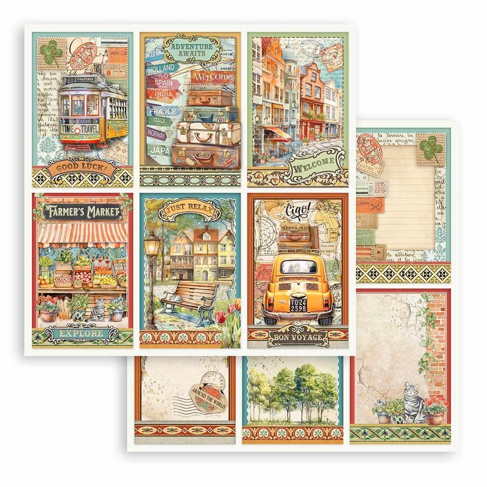 Stamperia Art Of Travelling 12"X12" Double-Sided Cardstock: 6 Cards (SBB1041)