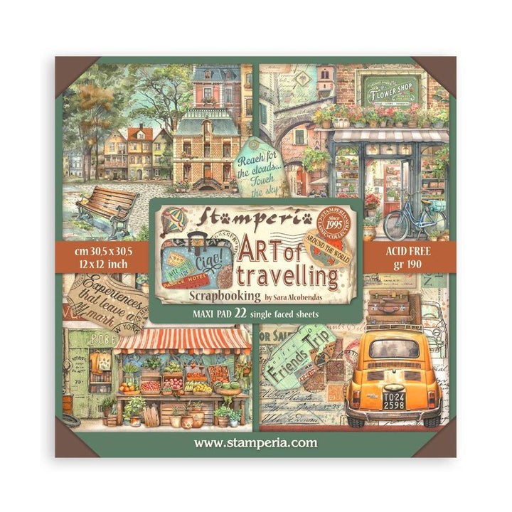 Stamperia Art Of Travelling 12"X12" Single-Sided Paper Pad, 22/Pkg (SBBXLB19)