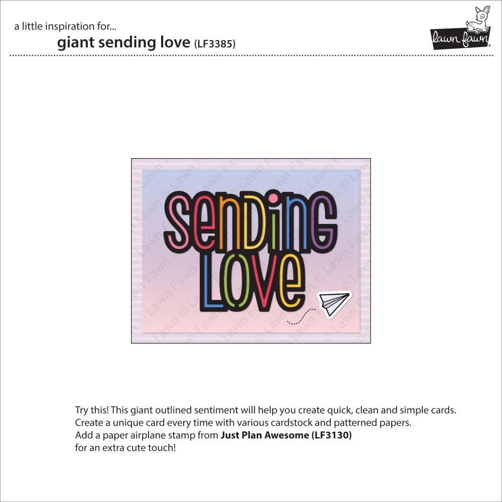 Lawn Fawn Lawn Cuts Custom Craft Die: Giant Sending Love (LF3385)