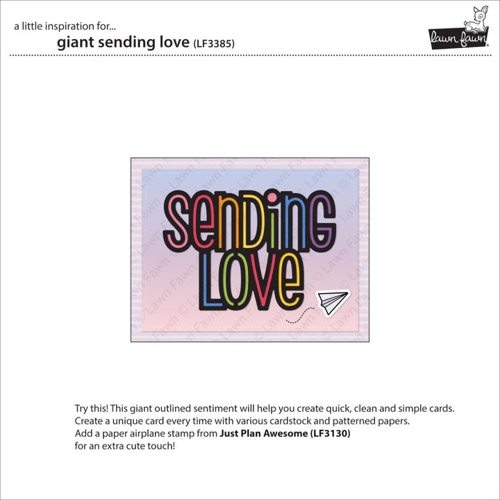 Lawn Fawn Lawn Cuts Custom Craft Die: Giant Sending Love (LF3385)