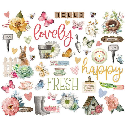 Simple Stories Simple Vintage Spring Garden Bits & Pieces Die-Cuts, 47/Pkg (SGD21725)