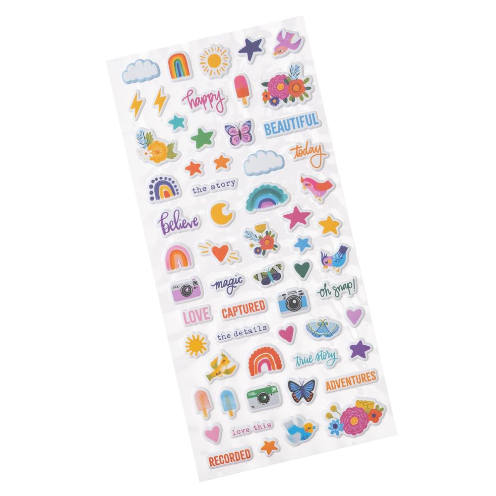 Shimelle Main Character Energy Mini Puffy Stickers, 60/Pkg (SHMCE111)