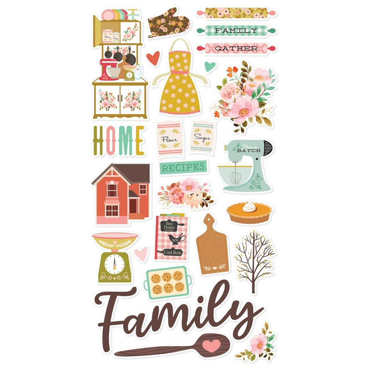 Simple Stories What's Cookin'? 6"X12" Chipboard Stickers (WC21117)