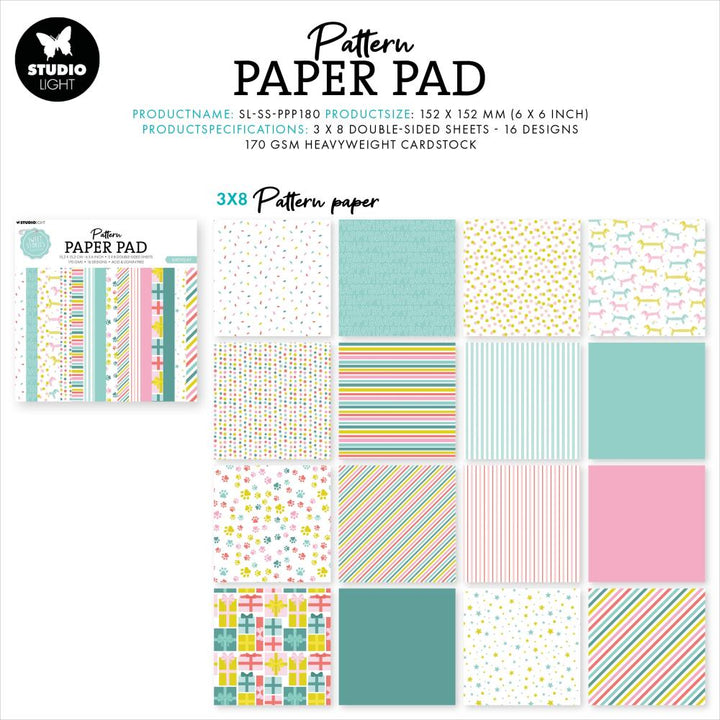 Studio Light Sweet Stories 6"X6" Paper Pad: Nr. 180, Birthday, 24/Pkg (5A0023KS1G6PW)