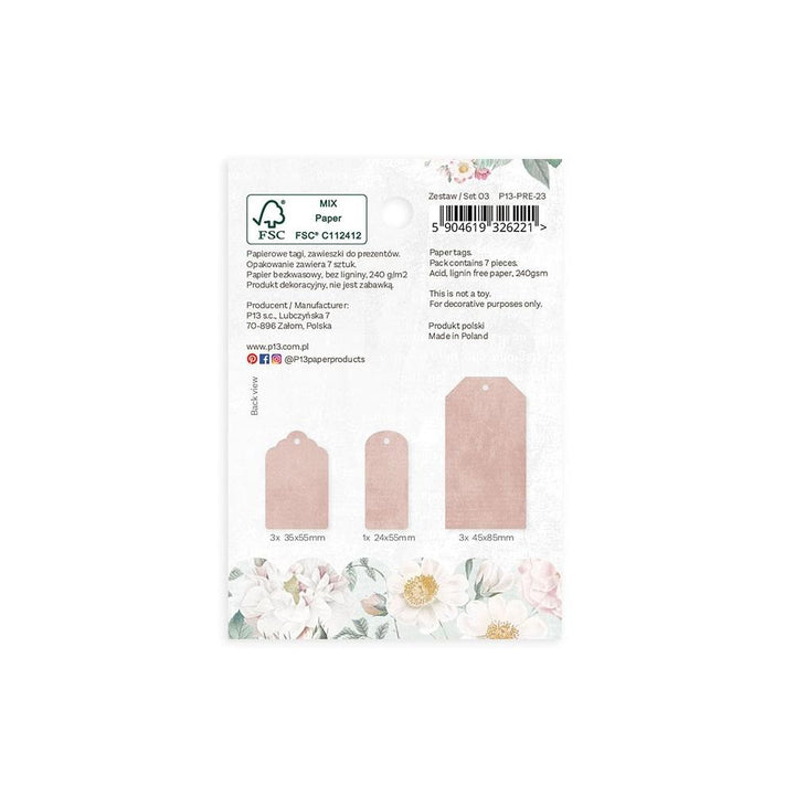 P13 Precious Double-Sided Cardstock Tags: #03, 7/Pkg (P13PRE23)