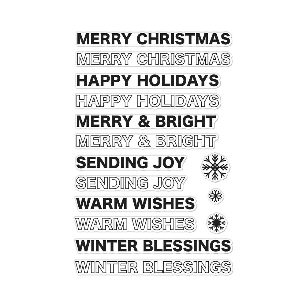 Hero Arts 4"X6" Clear Stamps: Offset Holiday Messages (5A002CFF1GFYV)