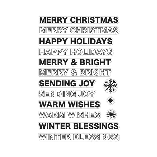 Hero Arts 4"X6" Clear Stamps: Offset Holiday Messages (5A002CFF1GFYV)