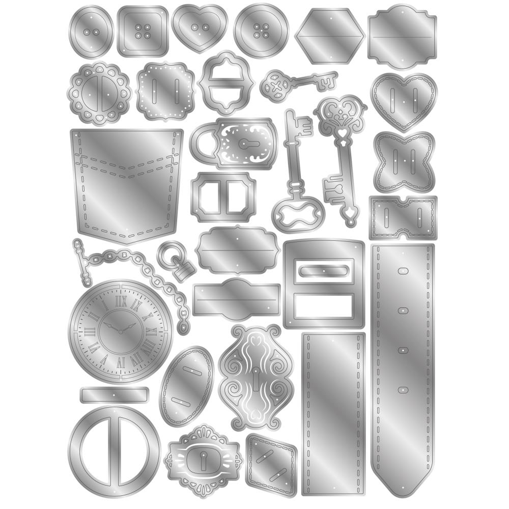 Crafter's Companion Metal Die Elements: Buttons And Buckles (5A002C9P1GFTR)