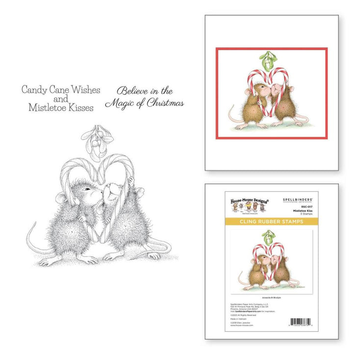 Stampendous House Mouse Cling Rubber Stamp: Mistletoe Kiss (RSC017)