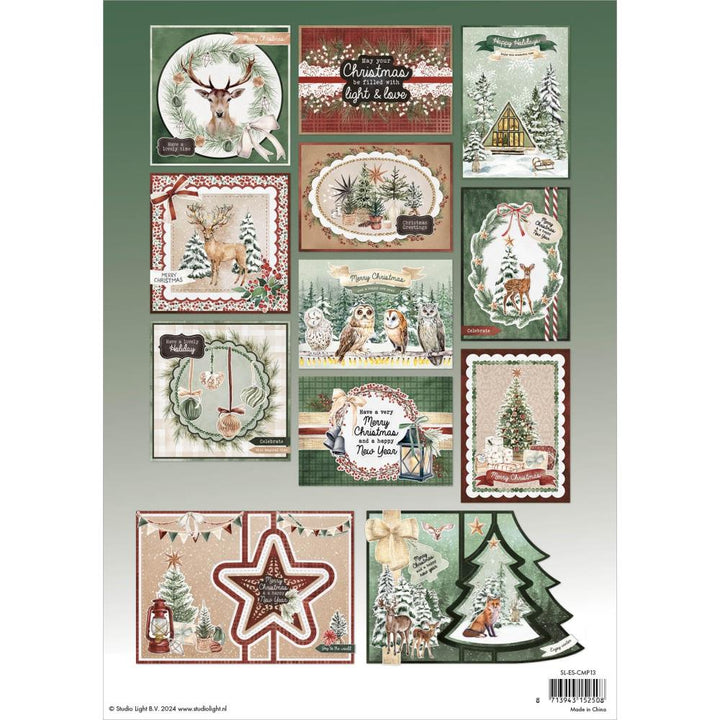 Studio Light Essentials Card Making Pad: Nr. 13, Festive Forest, 14/Pkg (5A0023N41G6HX)