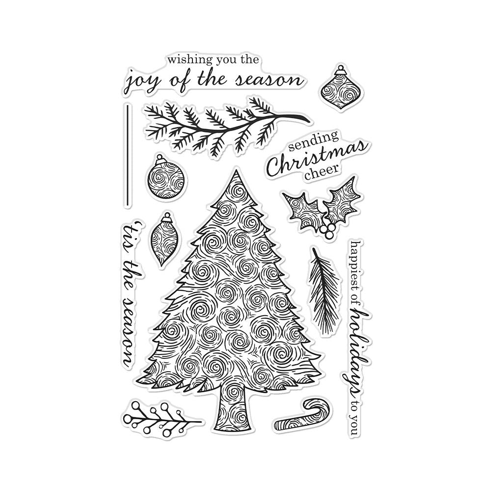 Hero Arts 4"X6" Clear Stamps: Swirly Christmas Tree (5A002CG01GFZ9)