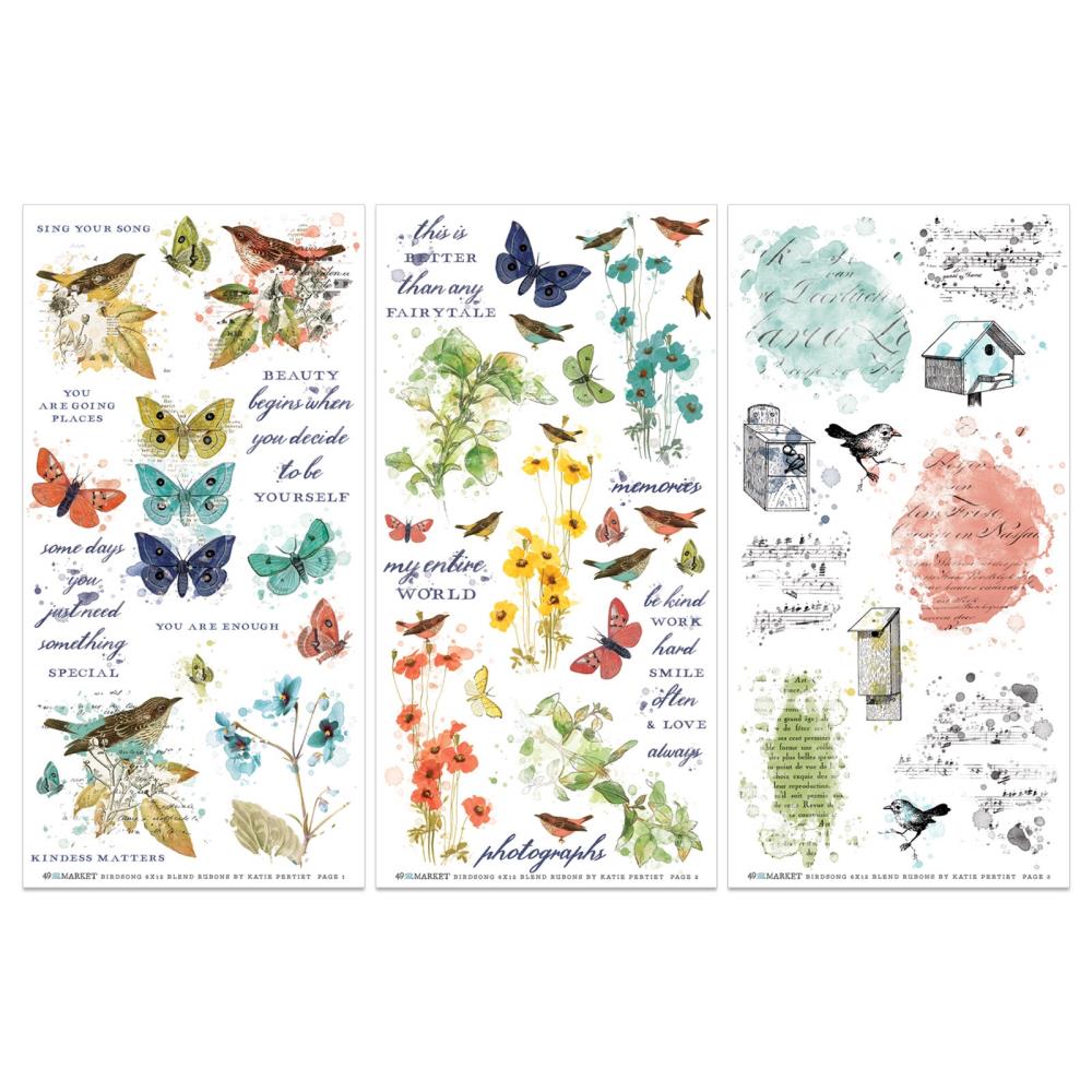 49 and Market Birdsong Rub-On Transfer Set: Blendable (5A002C1D1GFJQ)