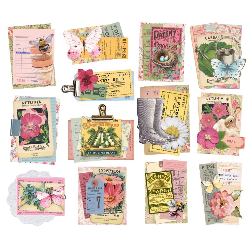 Simple Stories Simple Vintage Spring Garden Bits & Pieces Die-Cuts: Layered, 13/Pkg (SGD21726)