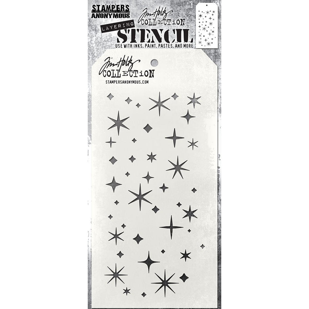 Tim Holtz 4"x8.5" Layering Stencil: Twinkle, by Stampers Anonymous (THS173)