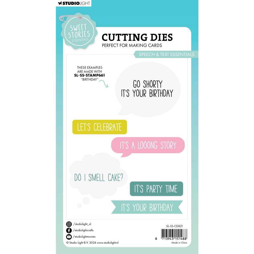 Studio Light Sweet Stories Cutting Die: Nr. 821, Speech & Tekst (5A0023LN1G6HV)