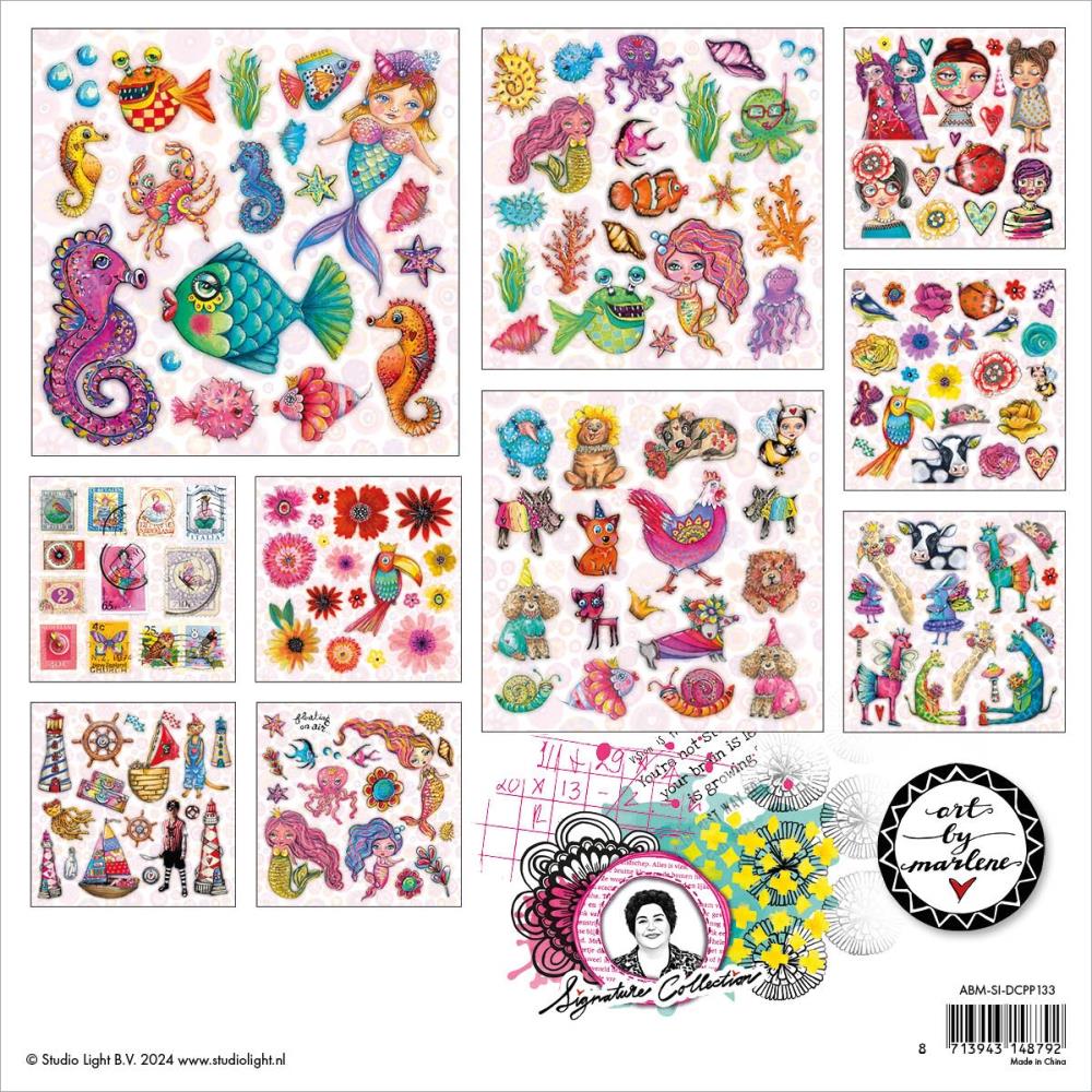 Art by Marlene Signature Collection 8"X8" Paper Pad: Nr. 133, Paper Elements Edition 2 (IDCPP133)