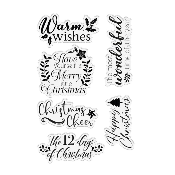 Crafter's Companion Twelve Days Of Christmas Acrylic Clear Stamp: Warm Wishes (CCASTWW)