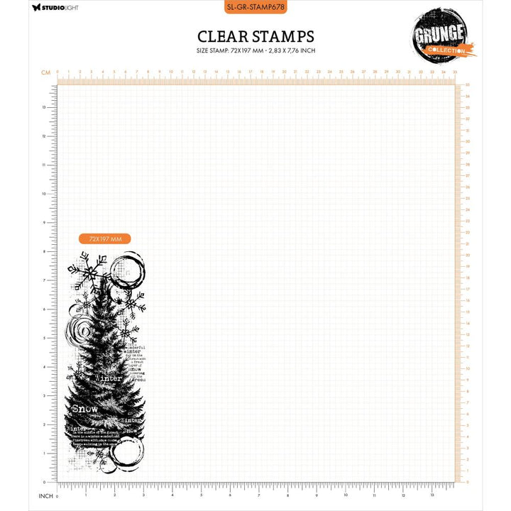 Studio Light Grunge Clear Stamp: Nr. 678, Winter Pine Tree (5A0023NM1G6L0)