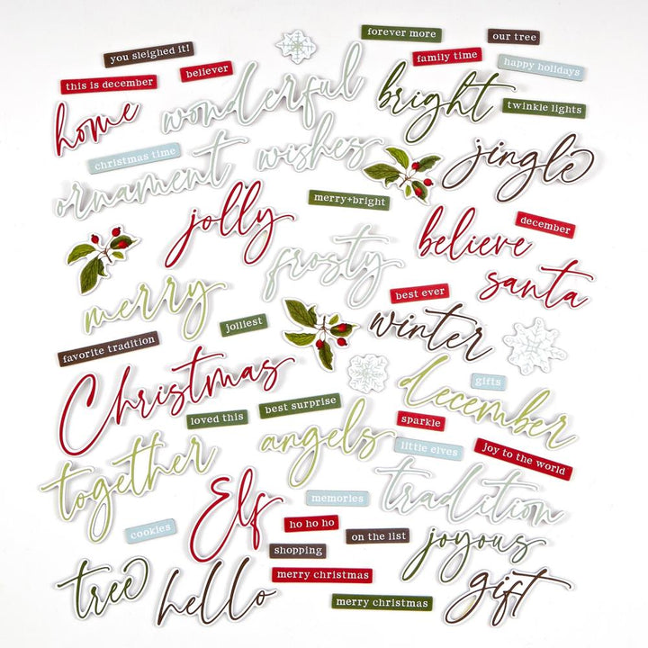 49 and Market Evergreen Season Chipboard Set: Words (5A0027PV1GB0H)